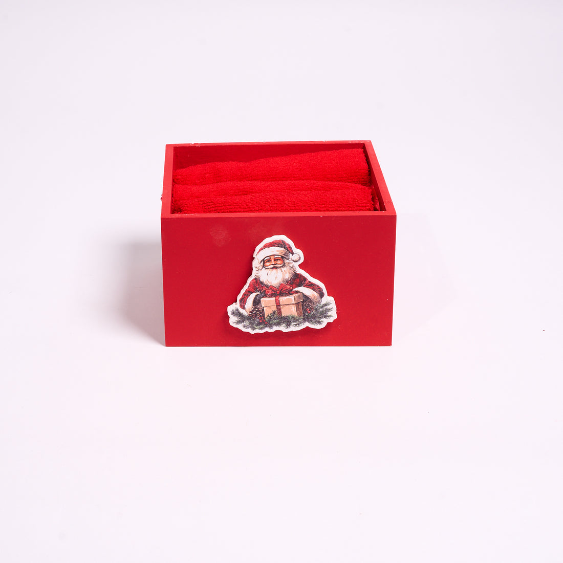 Set 4 Lavette Con Cassetta in Legno Natalizia