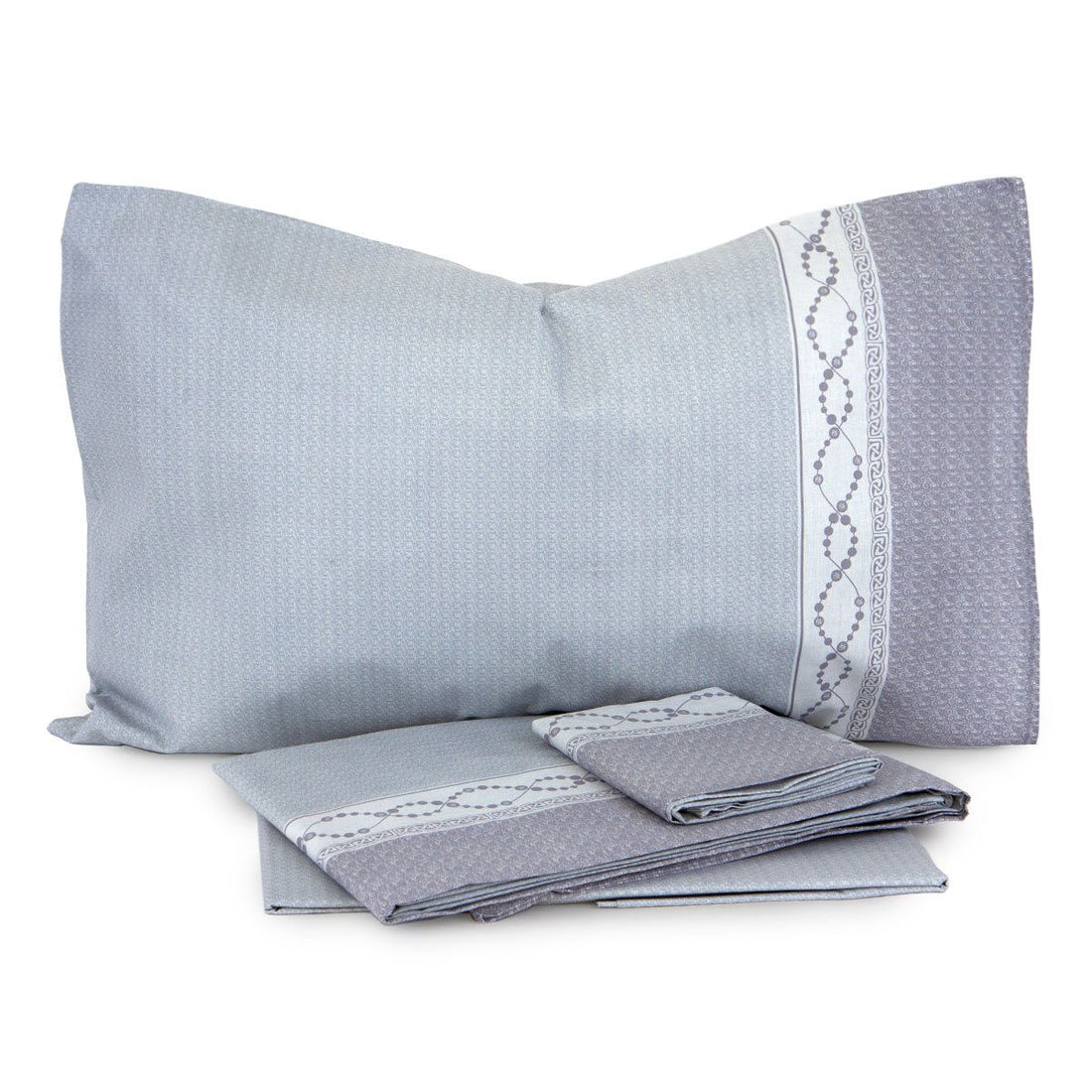 Completo Letto Cotone Matrimoniale Maxi Laura Biagiotti Ravi Grigio Perla