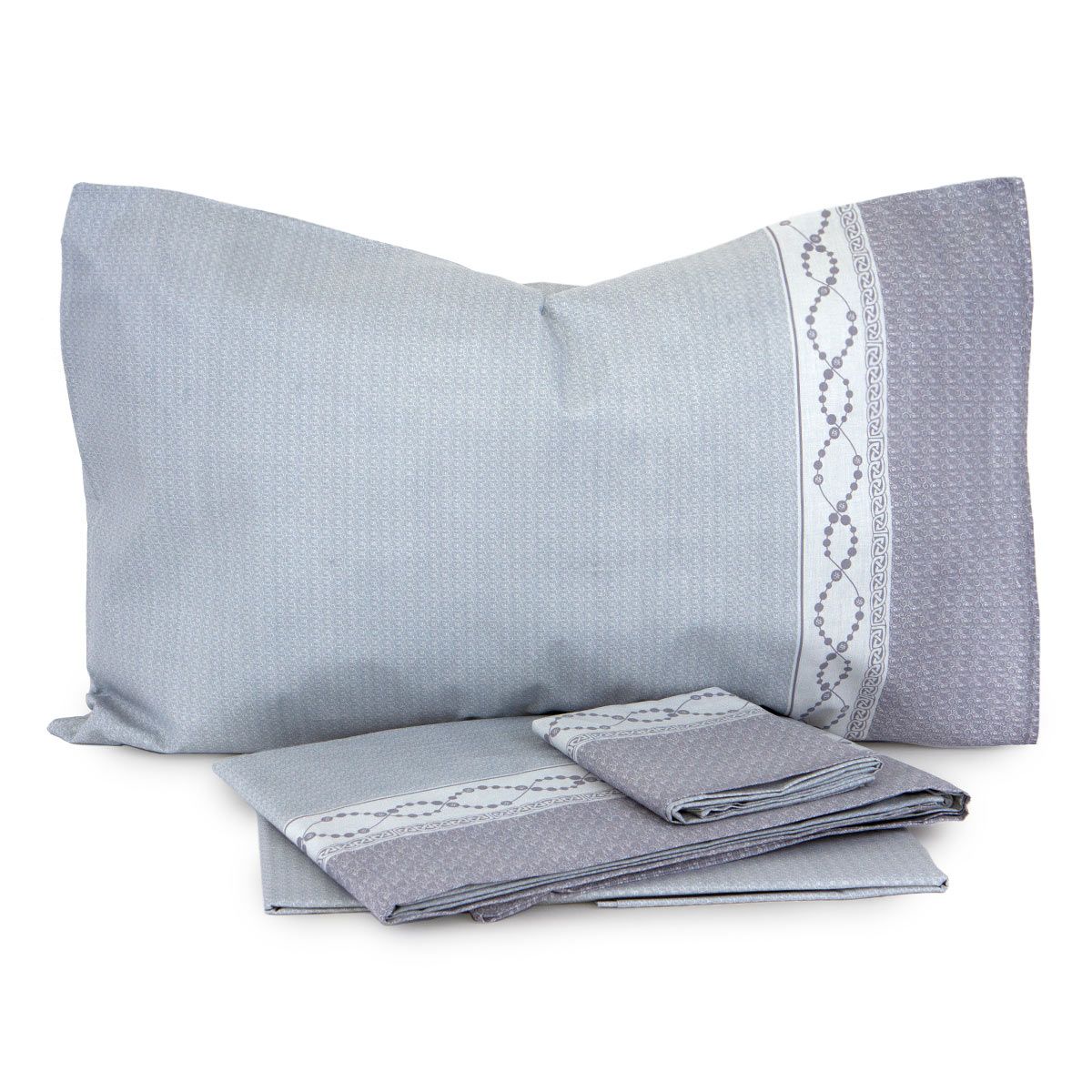 Completo Letto Cotone Matrimoniale Maxi Laura Biagiotti Ravi Grigio Perla