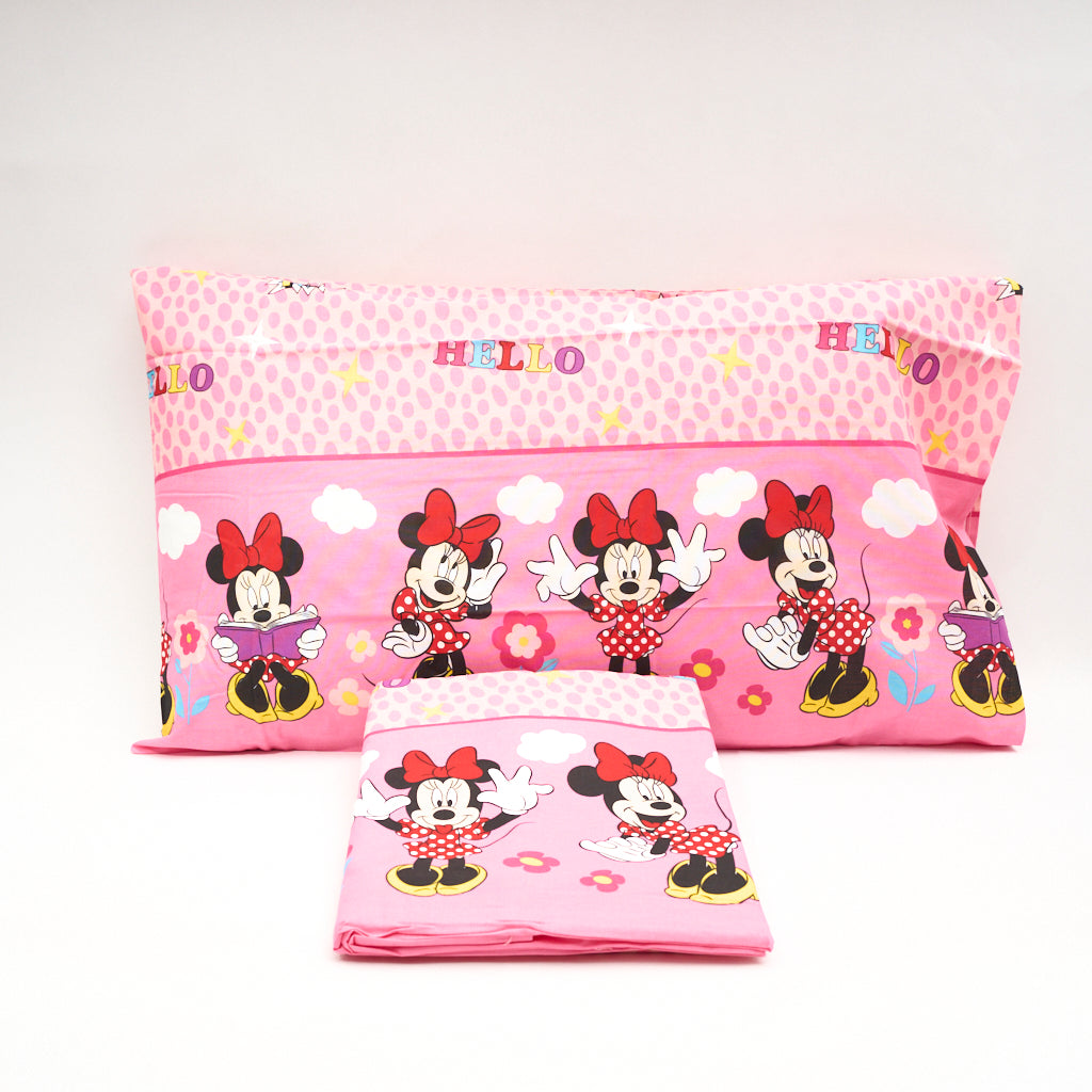 Completo Letto Cotone Singolo Minnie Hello