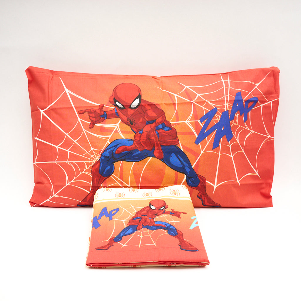 Completo Letto Cotone Singolo Spiderman Arancio