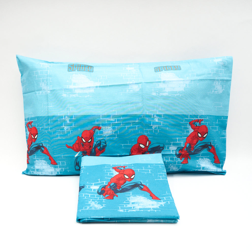 Completo Letto Cotone Singolo Spiderman Blu