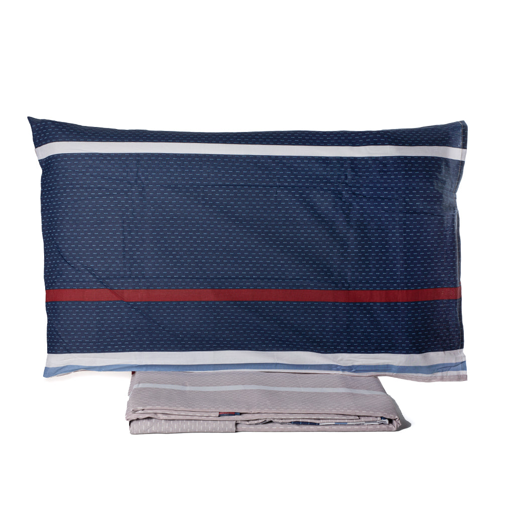 Completo Letto Maxi Cotone Il Granchio Righe Blu