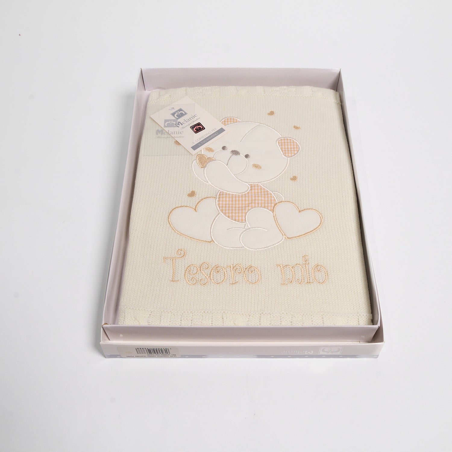 Copertina Neonato Lanetta Ricamata Melanie