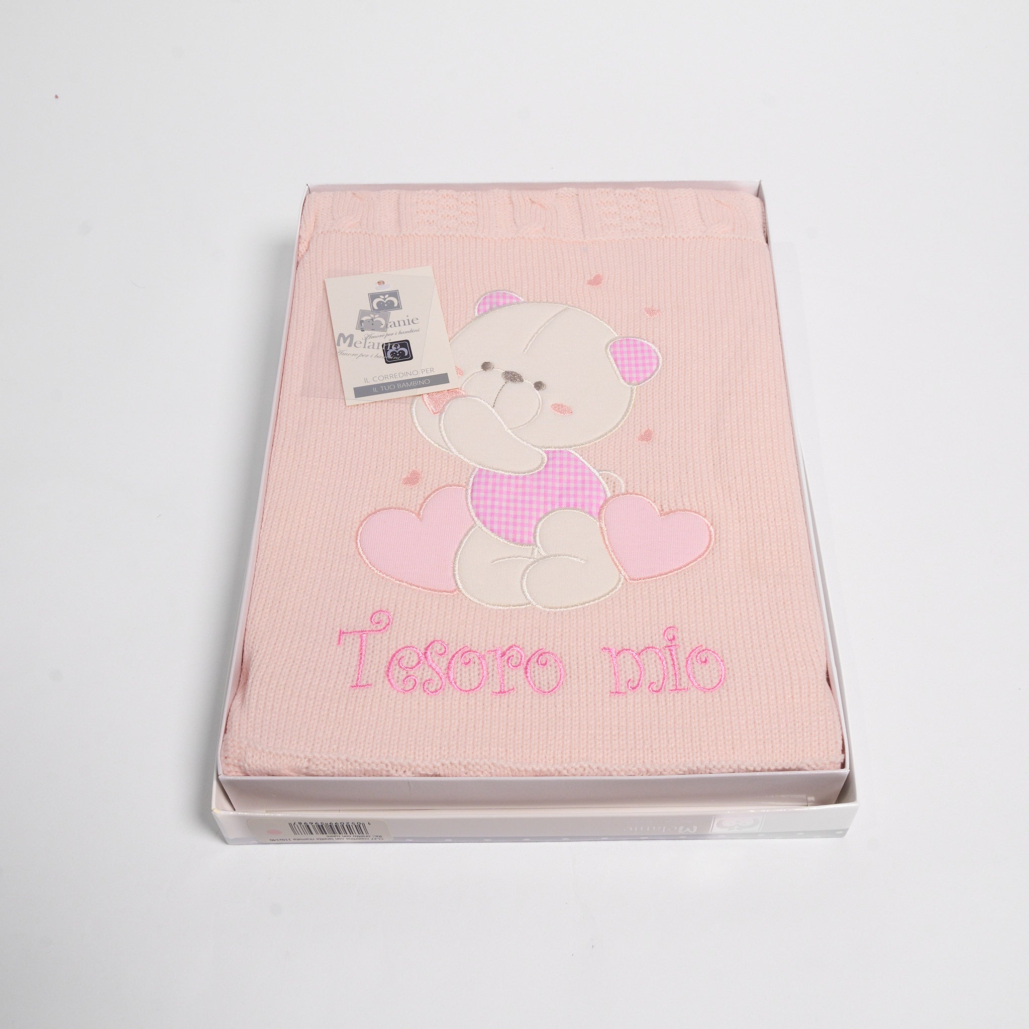 Copertina Neonato Lanetta Ricamata Melanie