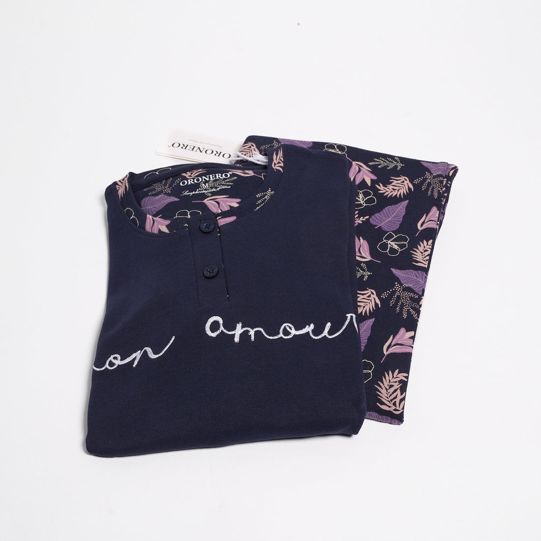 Pigiama Donna Caldo Cotone Oro Nero OD470