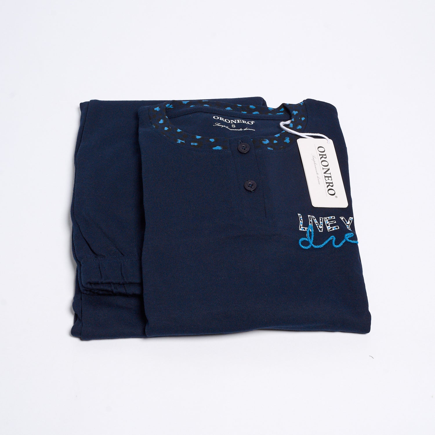 Pigiama Donna Caldo Cotone Oro Nero OD471