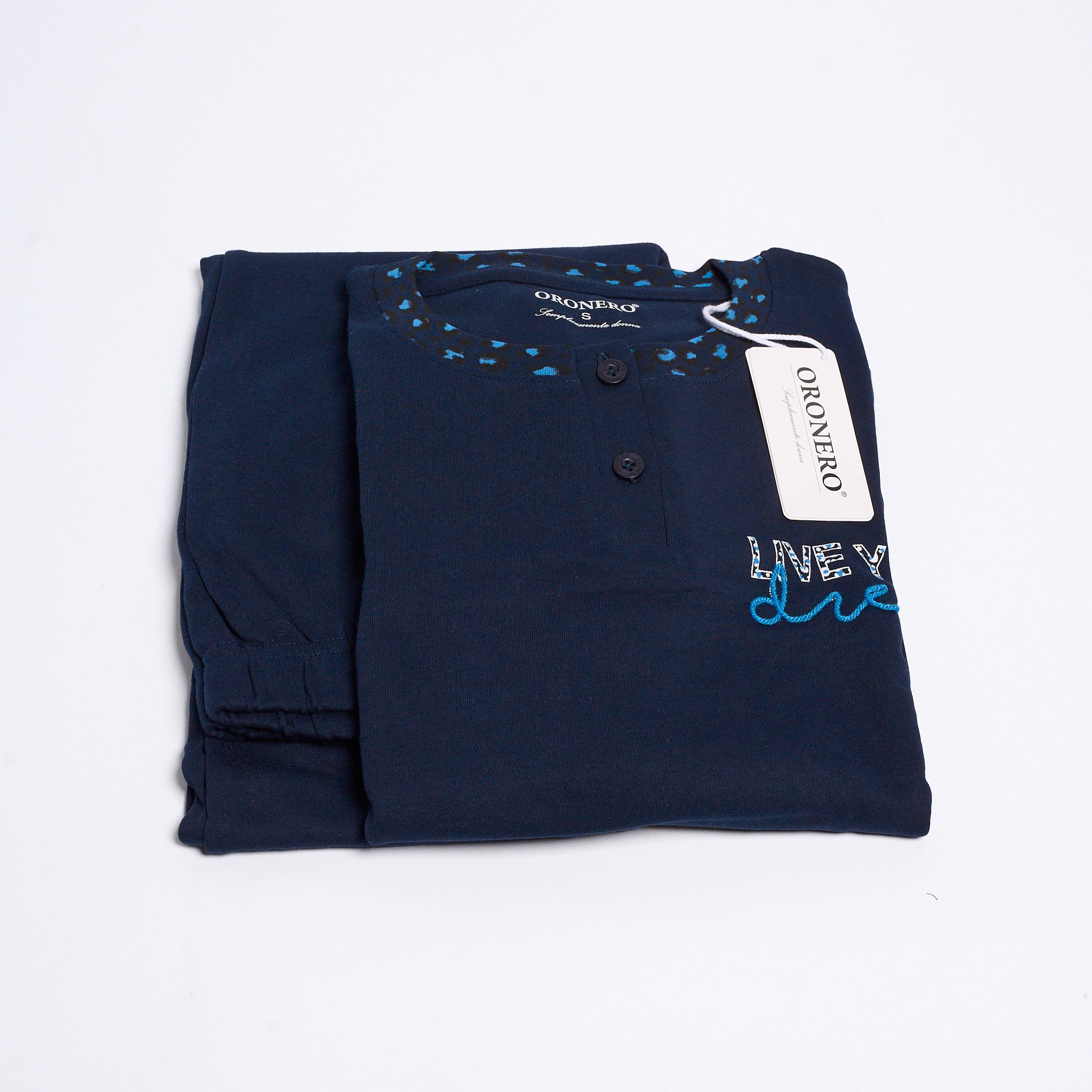 Pigiama Donna Caldo Cotone Oro Nero OD471