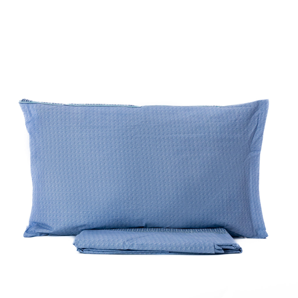 Completo Letto Cotone Matrimoniale Maxi Laura Biagiotti Satya Blu