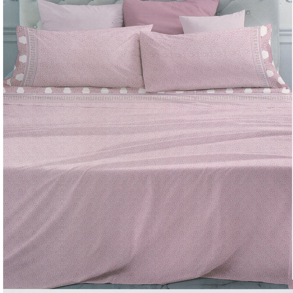 Completo Letto Cotone Matrimoniale Maxi Laura Biagiotti Satya Rosa