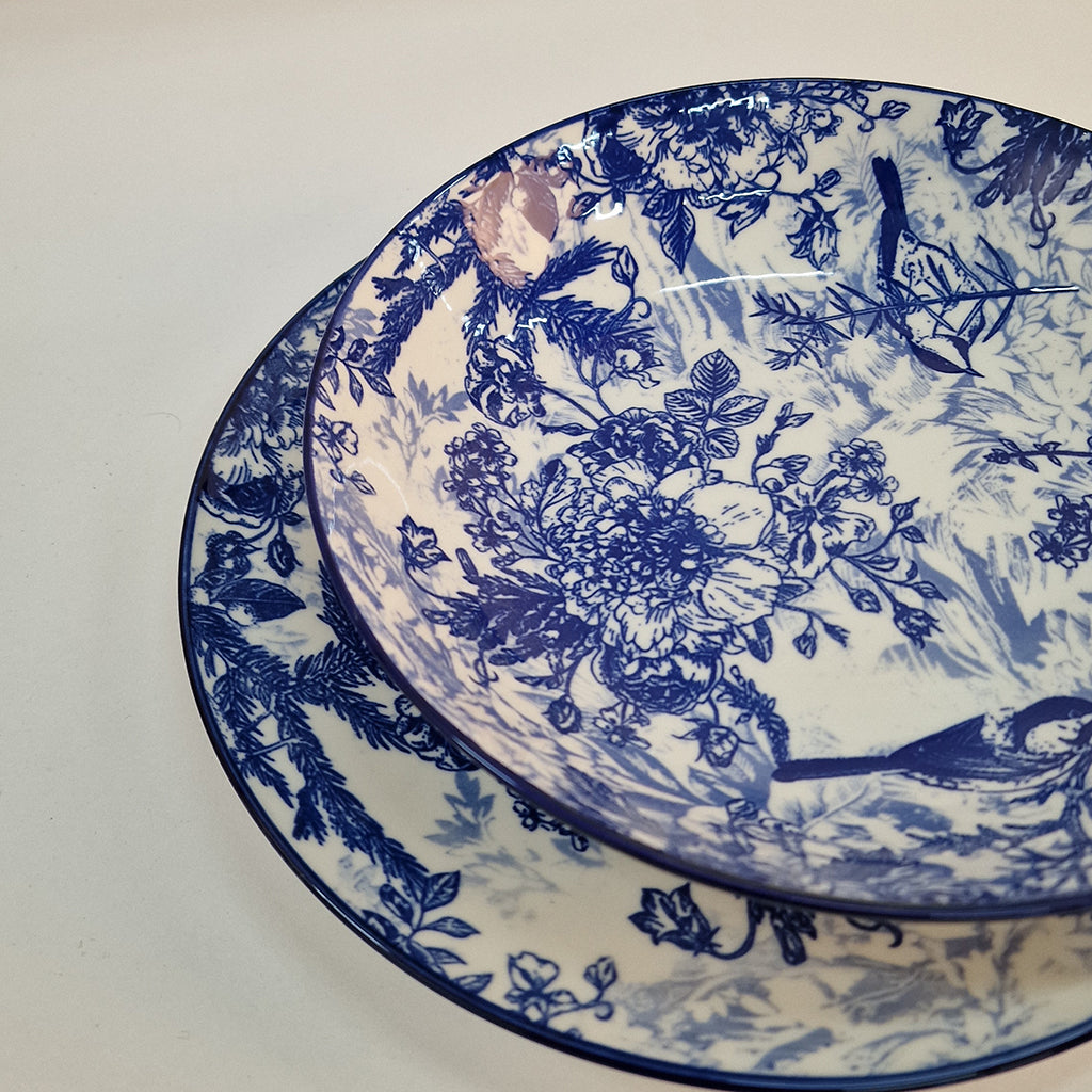 Servizio di Piatti 12 pz. Porcellana Primavera Blu