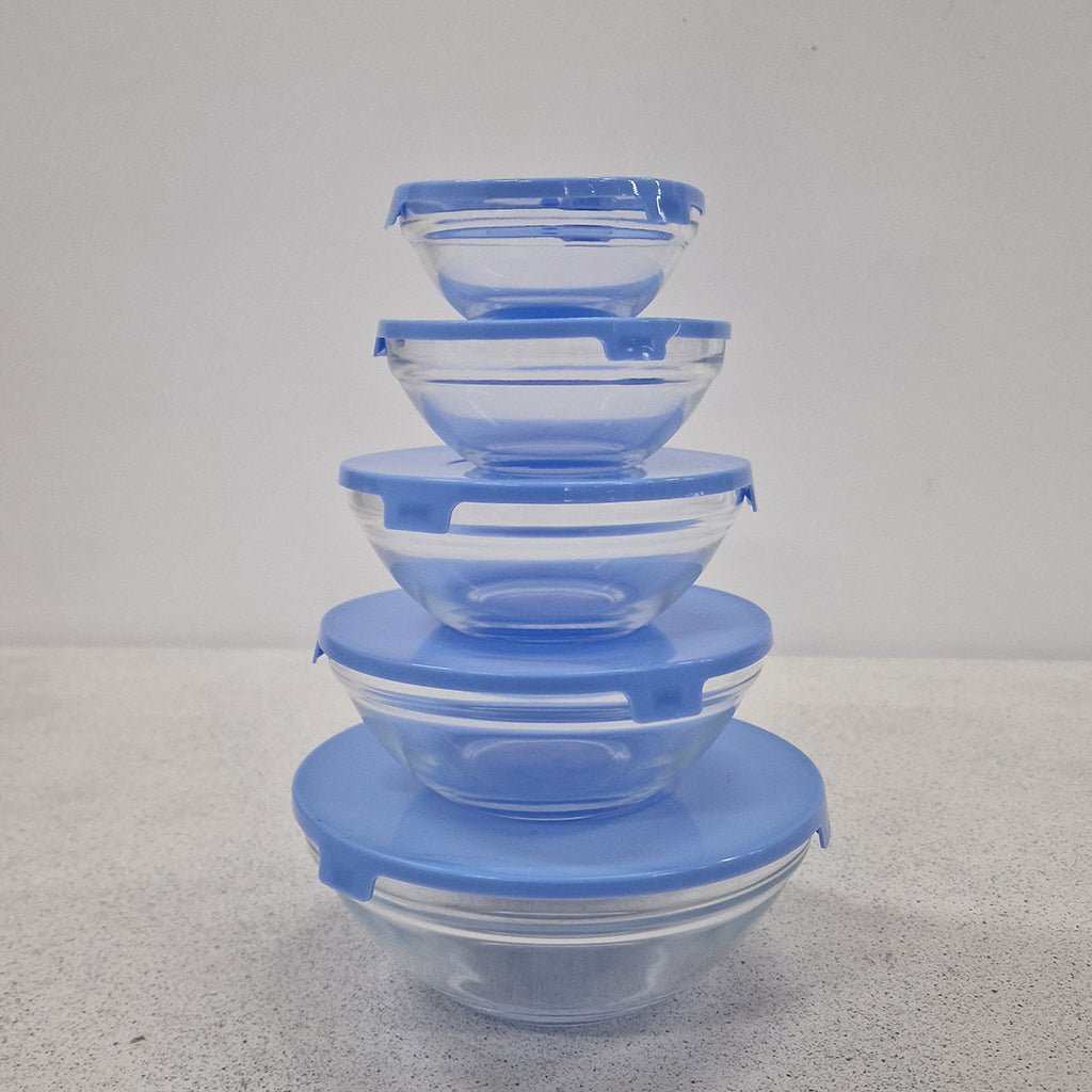 Set 5 Contenitori in Vetro con Coperchio