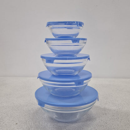Set 5 Contenitori in Vetro con Coperchio