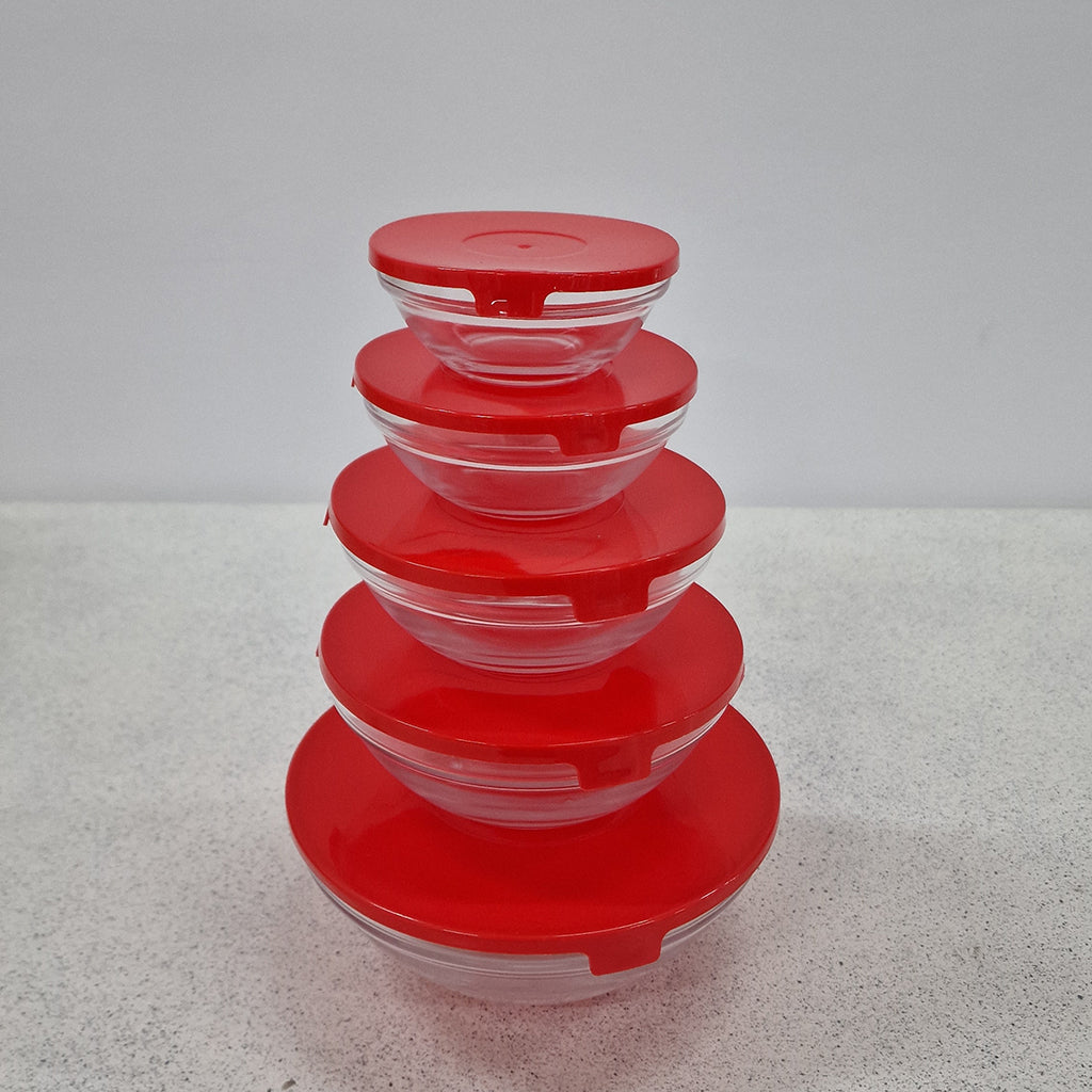 Set 5 Contenitori in Vetro con Coperchio