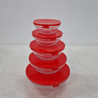 Set 5 Contenitori in Vetro con Coperchio