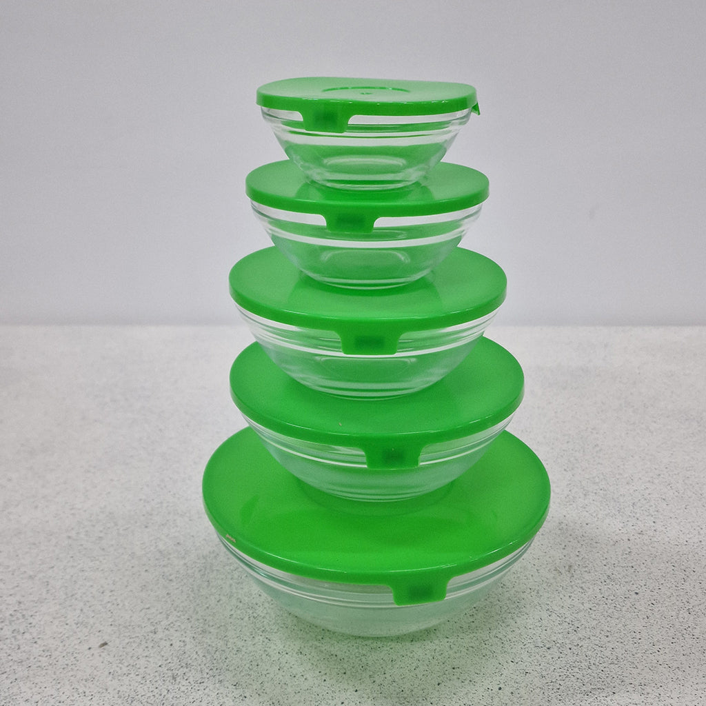 Set 5 Contenitori in Vetro con Coperchio