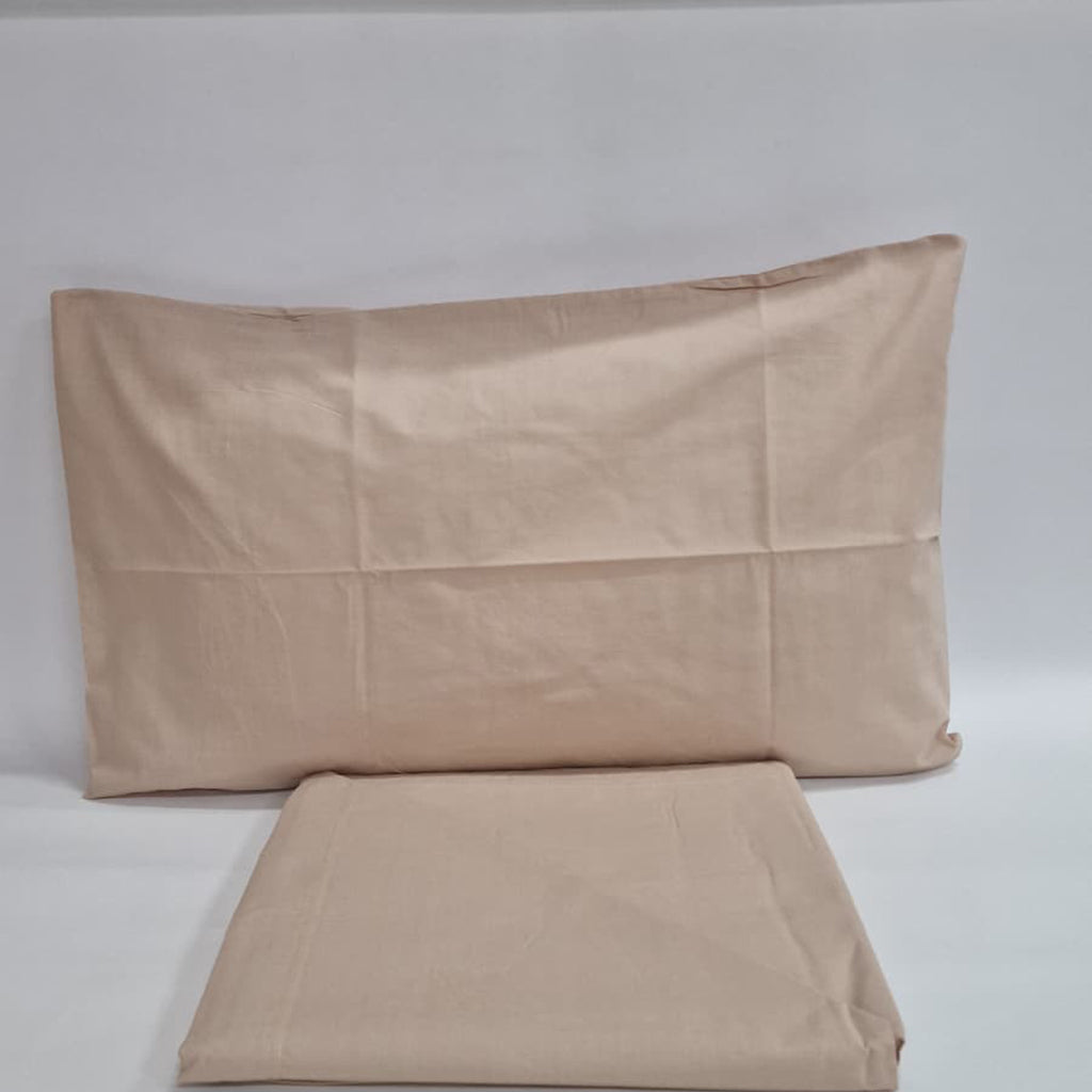 Set Lenzuola Cotone Tinta Unita Lavinia Beige