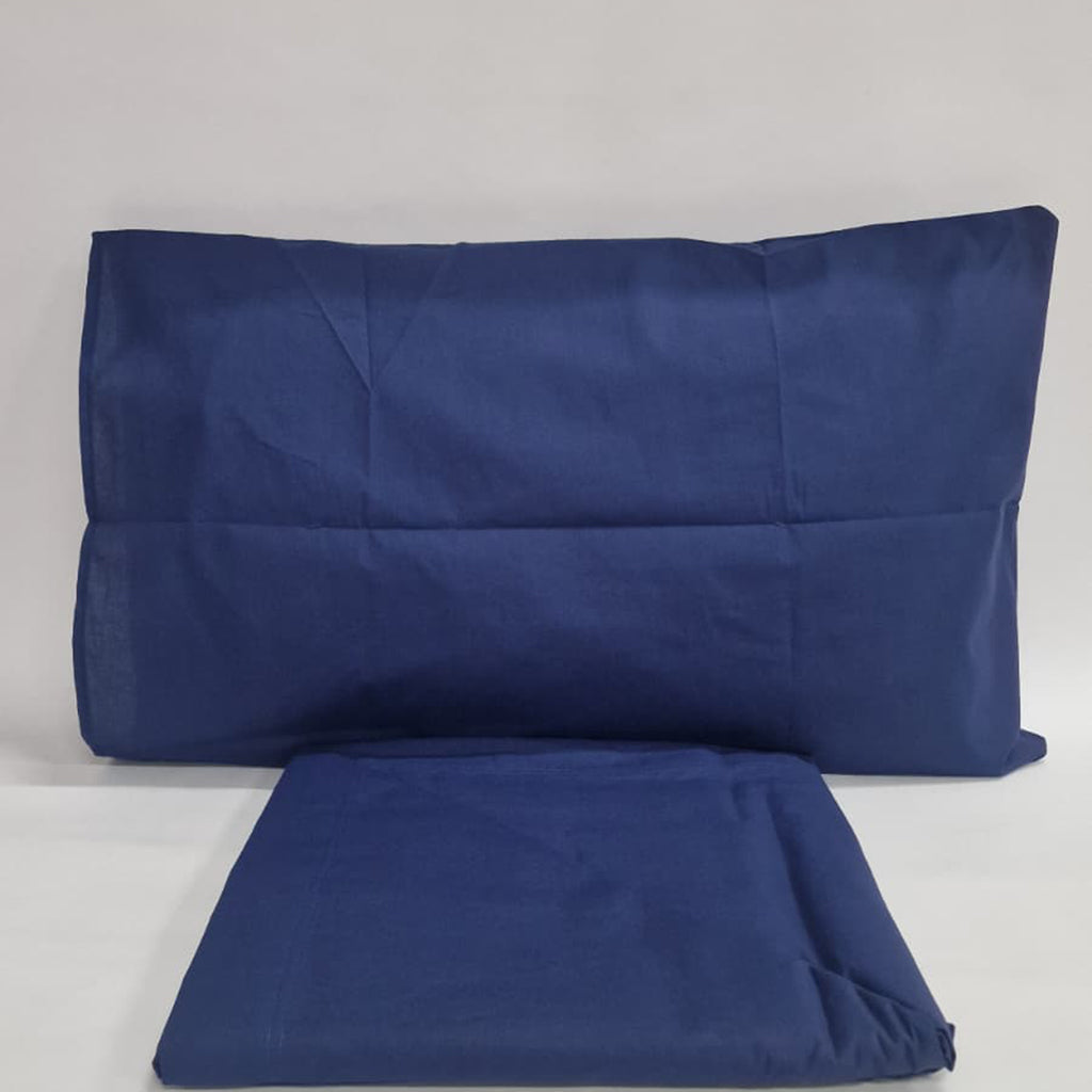 Set Lenzuola Cotone Tinta Unita Lavinia Blu
