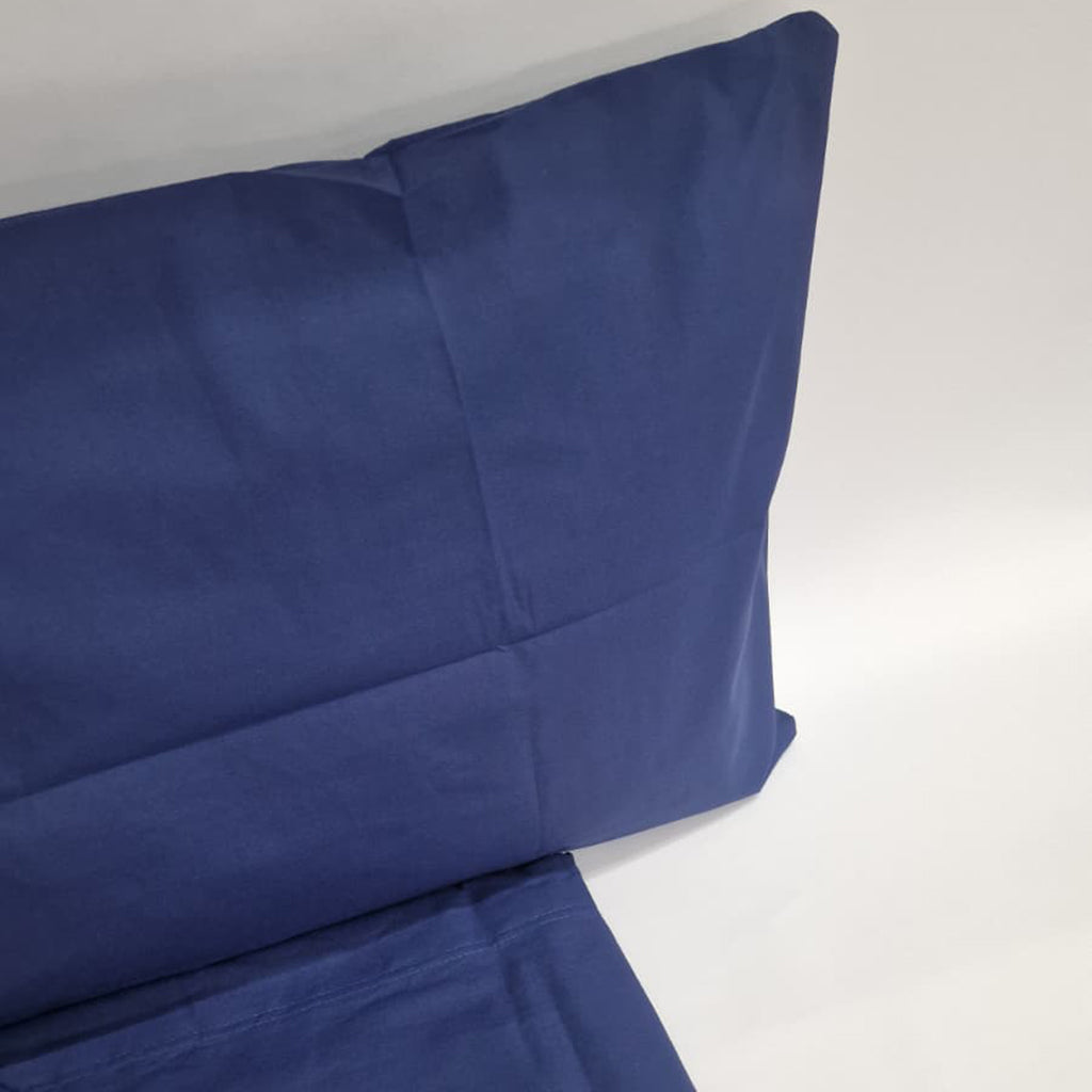 Set Lenzuola Cotone Tinta Unita Lavinia Blu