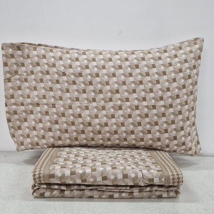 Set Lenzuola Flanella Matrimoniale Gabriella Gucci Courmayeur Geometrico