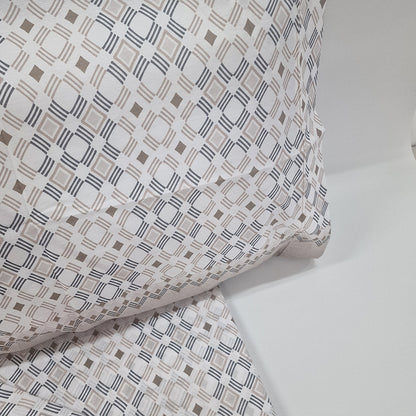 Set Lenzuola Matrimoniali Cotone Biancaluna Marena Rombi