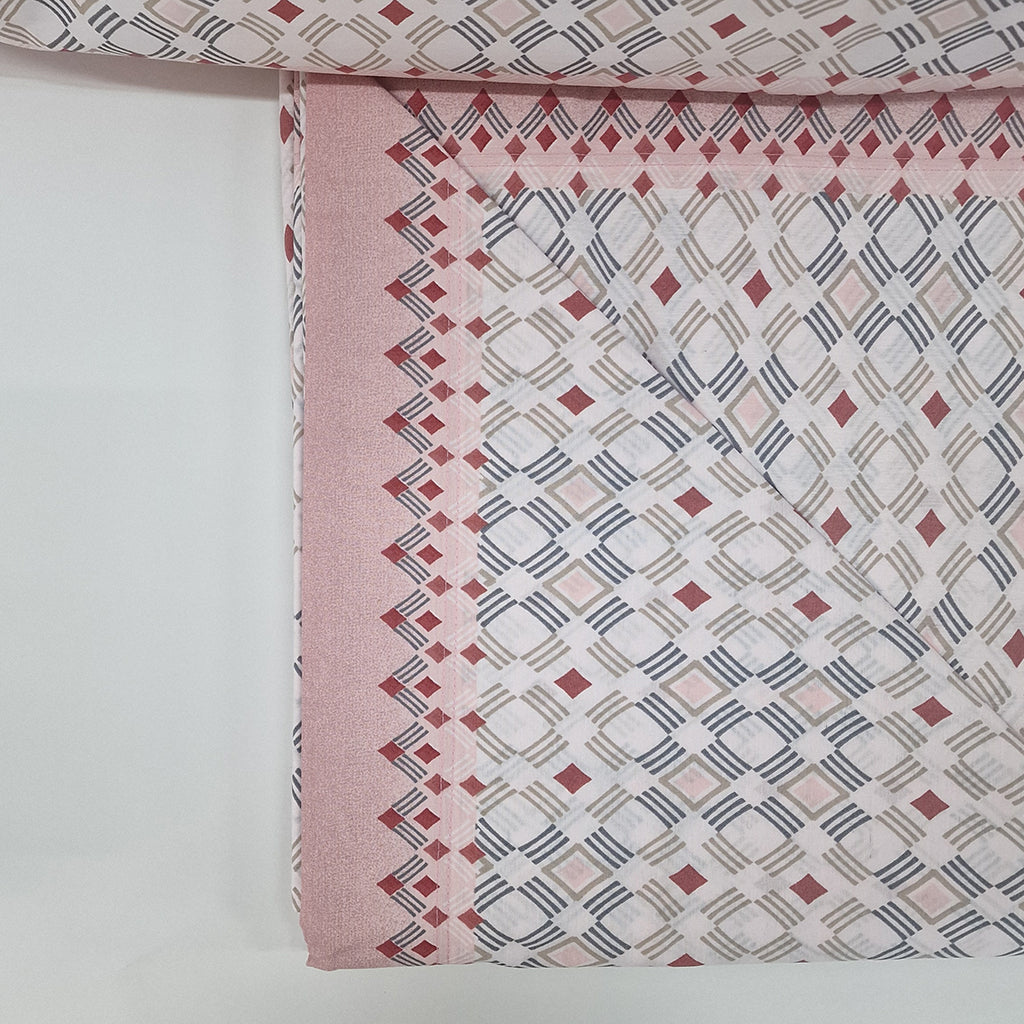 Set Lenzuola Matrimoniali Cotone Biancaluna Marena Rombi
