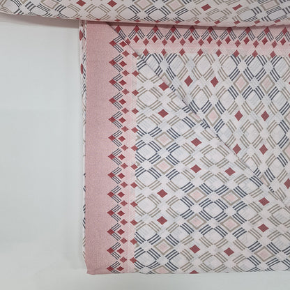 Set Lenzuola Matrimoniali Cotone Biancaluna Marena Rombi