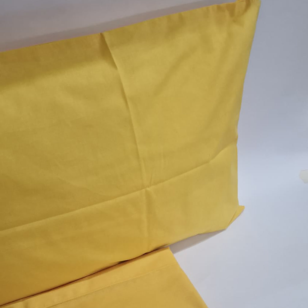 Set Lenzuola Cotone Tinta Unita Lavinia Giallo