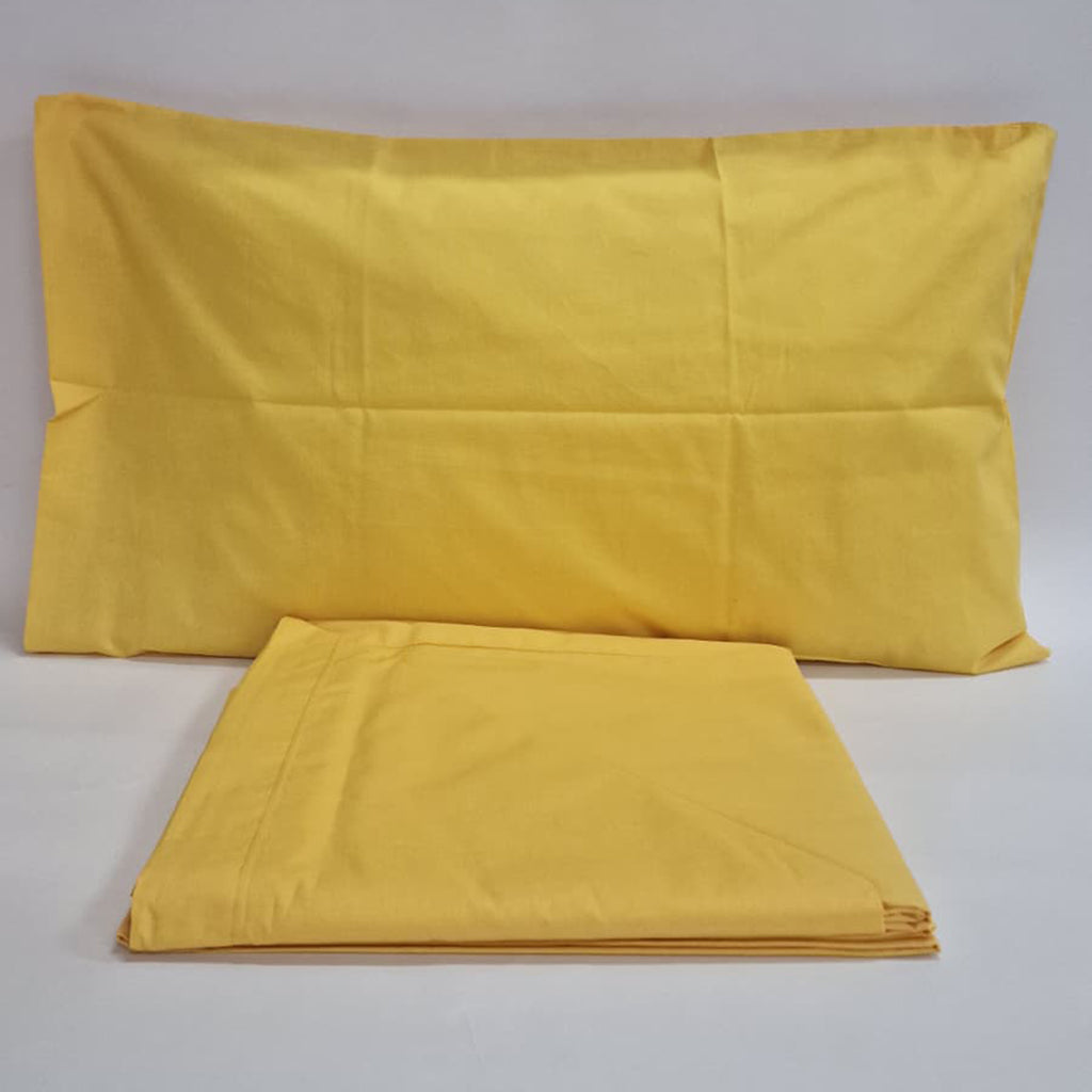 Set Lenzuola Cotone Tinta Unita Lavinia Giallo