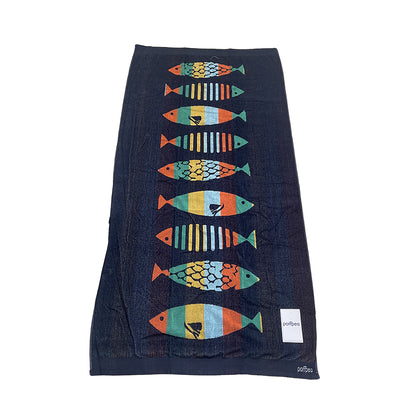 Telo Mare Spugna Jacquard Pompea Pesci Multicolor