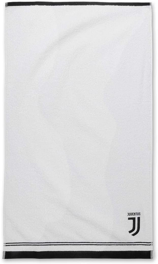 Set Bagno Asciugamano + Ospite, Bianco/Nero, 100% Cotone Juventus