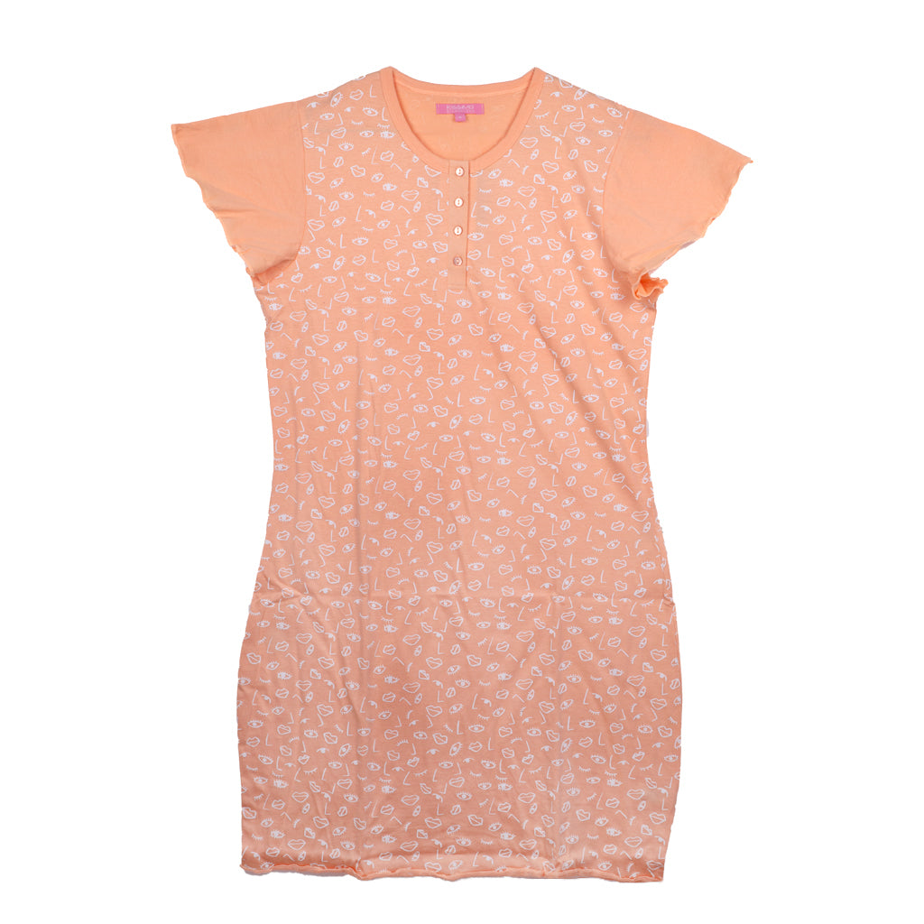 Camicia da Notte Cotone Maniche Corte Kissimo