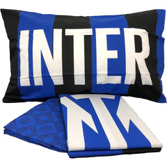 INTER STORE - imperial tendaggi ::::: - COMPLETO LETTO UNA PIAZZA INTER  FANTASIA RIGHE BLU E NERE