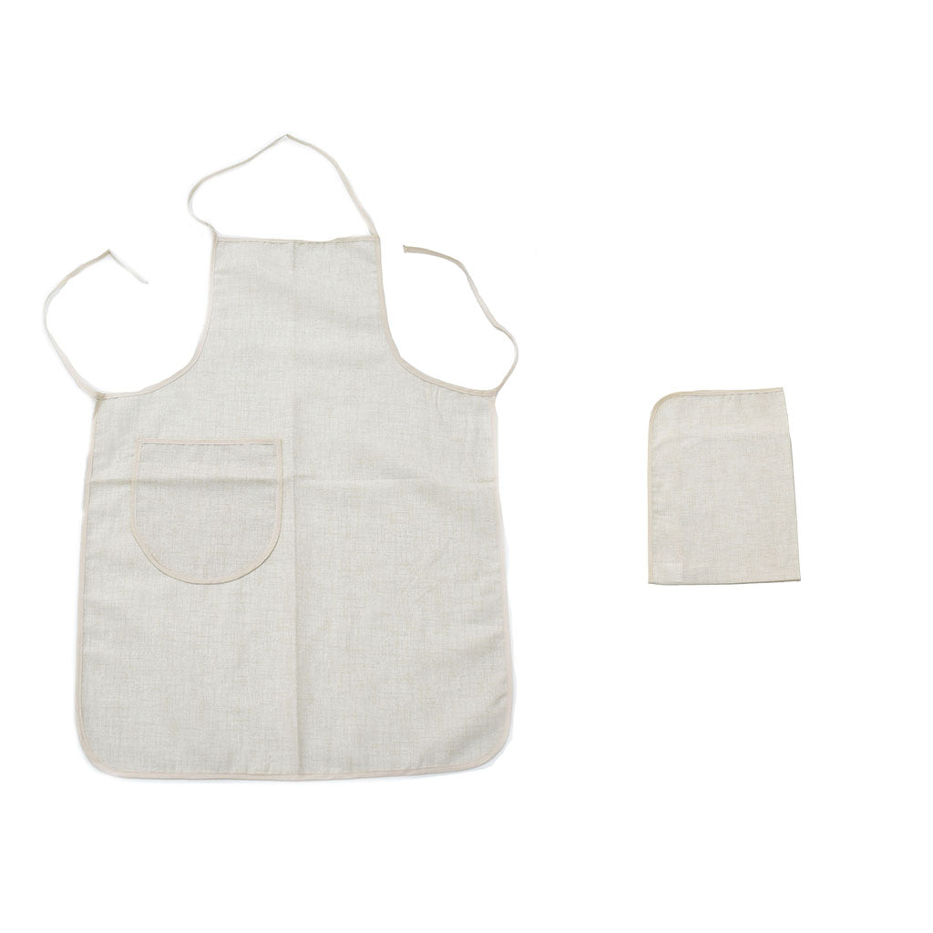 Set Grembiule + Strofinaccio Cotone Tinta Unita