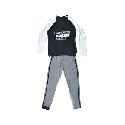 Pigiama Cotone Manica Lunga Donna Forever Girl Power Ami-Jo
