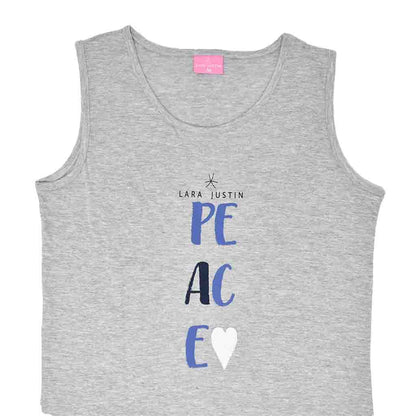 Pigiama Cotone Donna Canotta Pantaloncini Lara Justin Peace 935