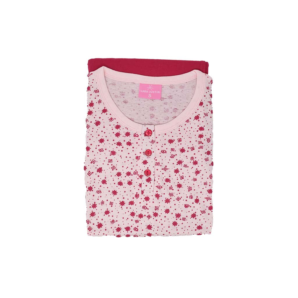 Pigiama Cotone Donna Maniche Corte Pantaloncini Lara Justin Fiorellino 926