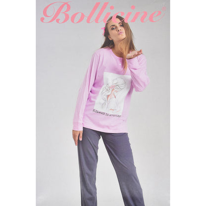 Pigiama Cotone Manica Lunga Donna Bollicine Ramon
