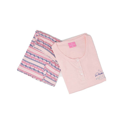 Pigiama Cotone Donna Maniche Corte Pantaloncini Lara Justin Indiana 932