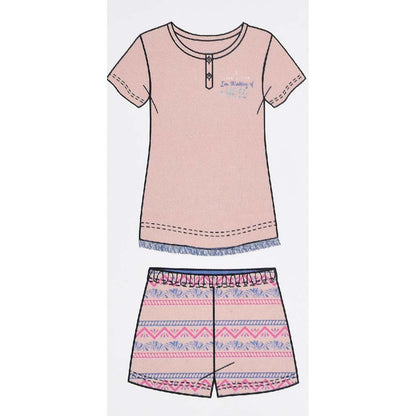 Pigiama Cotone Donna Maniche Corte Pantaloncini Lara Justin Indiana 932
