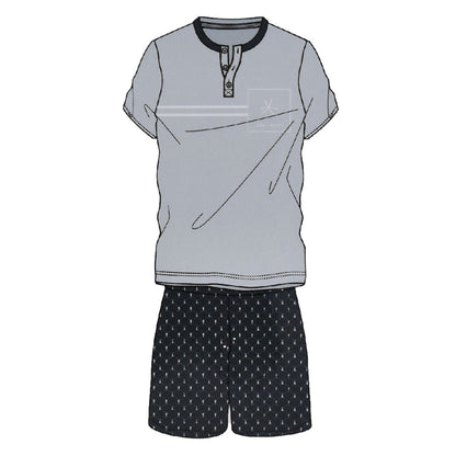 Pigiama Cotone Uomo Maniche Corte Pantaloncini Lara Justin Cavalluccio 1027