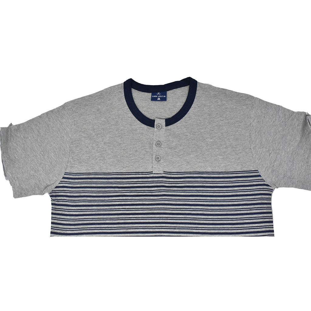 Pigiama Cotone Uomo Maniche Corte Pantaloncini Lara Justin Righe 1025