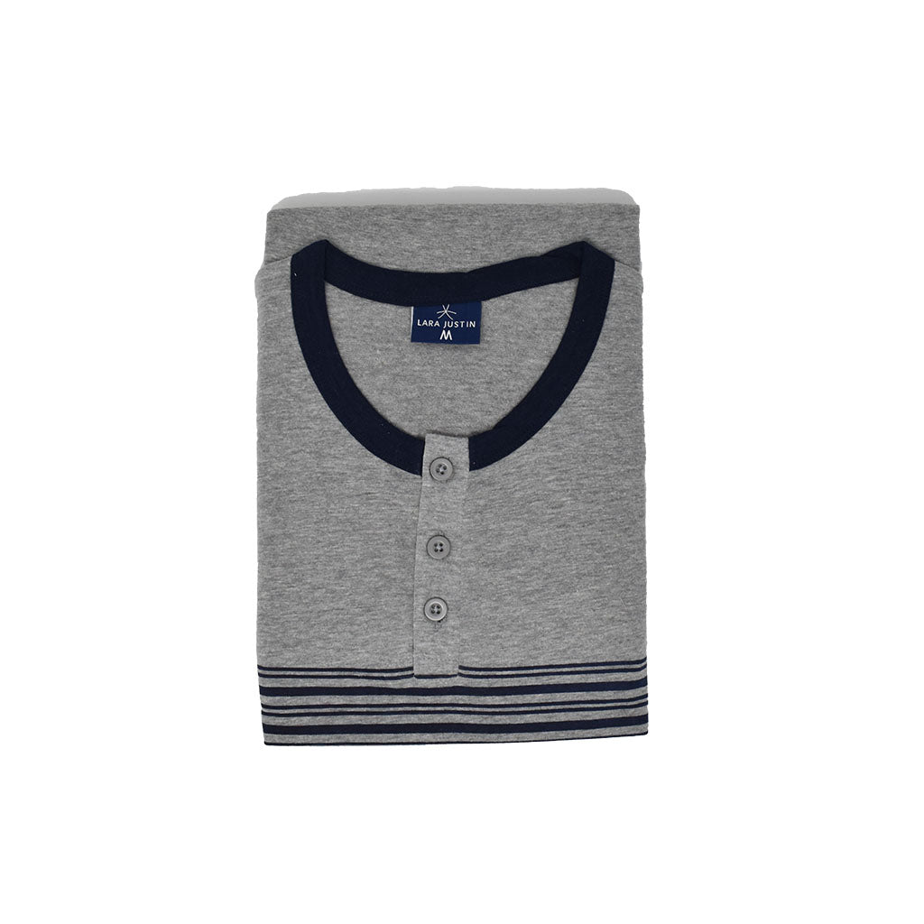 Pigiama Cotone Uomo Maniche Corte Pantaloncini Lara Justin Righe 1025
