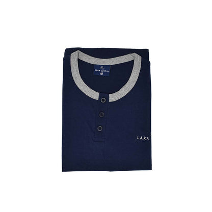 Pigiama Cotone Uomo Maniche Corte Pantaloncini Lara Justin Tinta Unita 1023