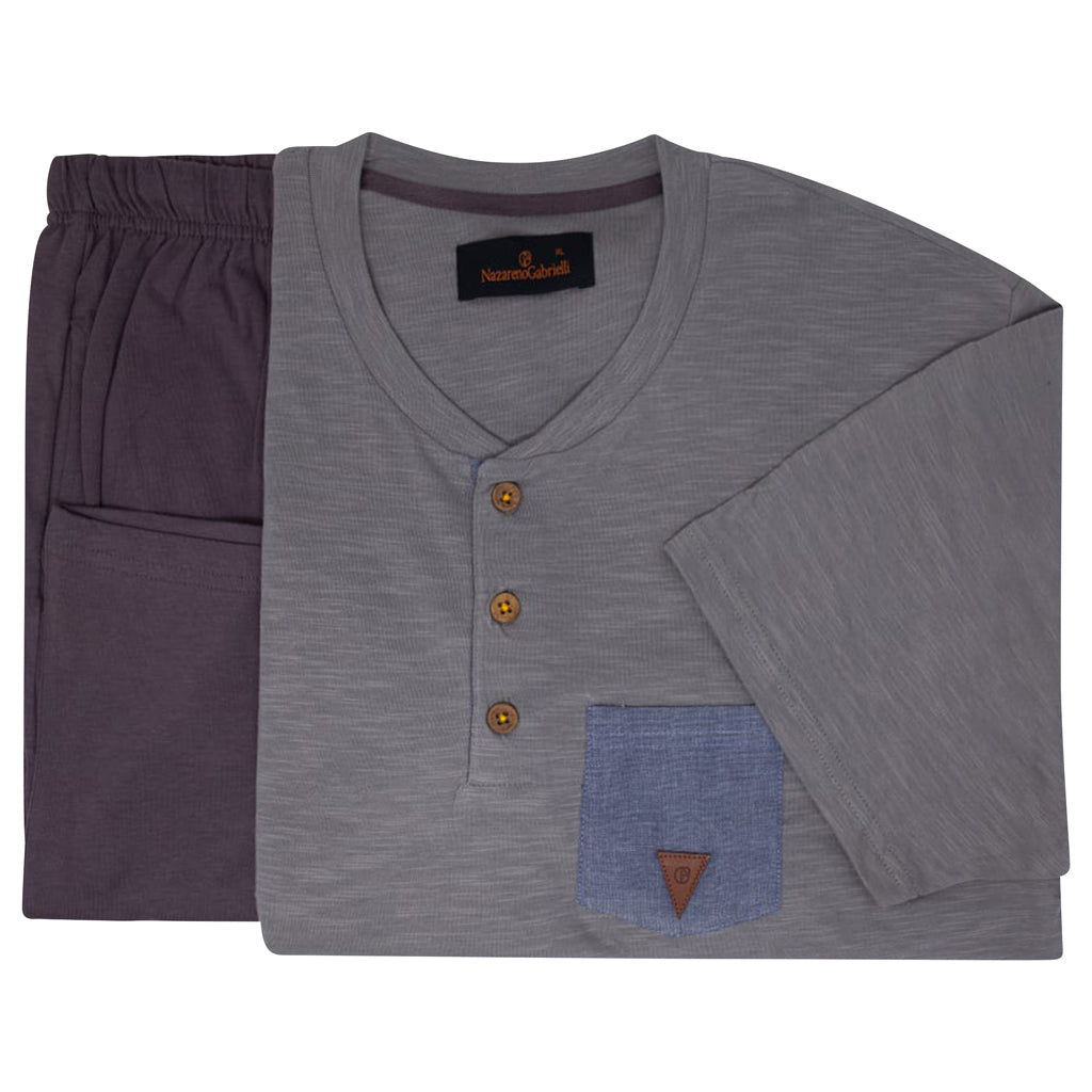 Pigiama Uomo Cotone Pantaloncini Maniche Corte Nazareno Gabrielli 50