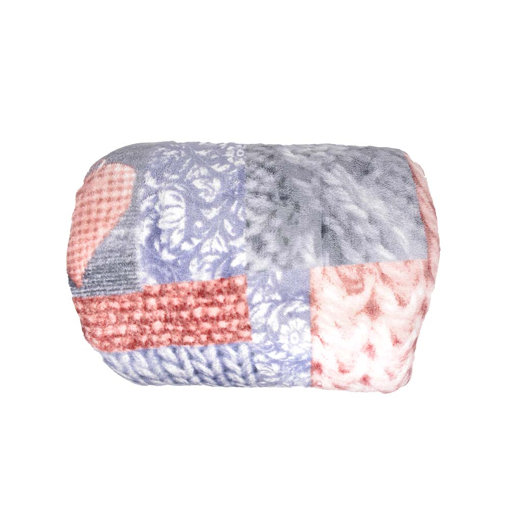 Plaid Agnellato con Pelliccia Fantasia Home Sweet Home