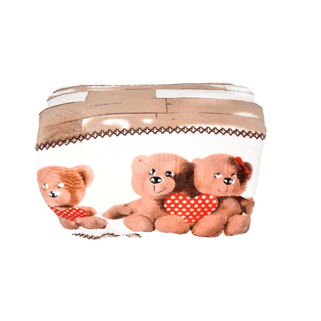 Plaid Agnellato con Pelliccia Fantasia Orsacchiotto