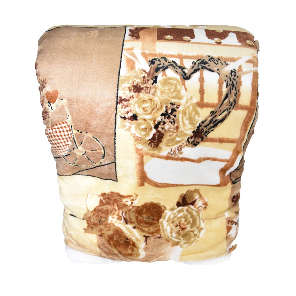 Plaid Agnellato con Pelliccia Fantasia Rose Beige