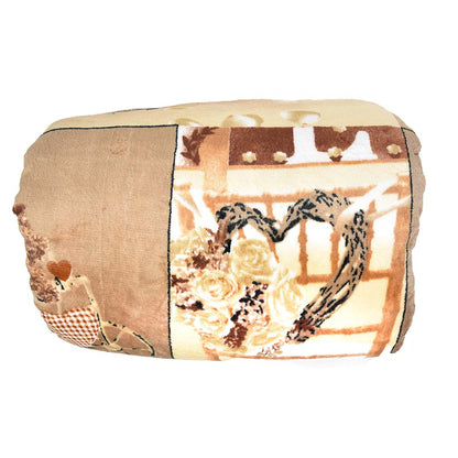 Plaid Agnellato con Pelliccia Fantasia Rose Beige