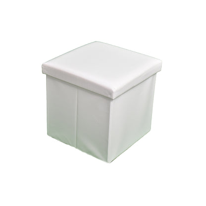 Pouf Simil-Pelle Contenitore Quadrato Tinta Unita 38x38